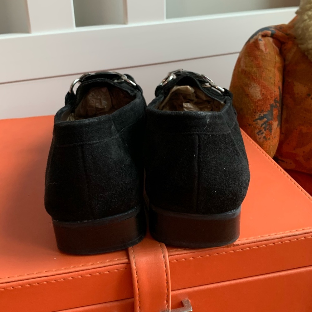 Stuart Weitzman Black Suede Flats Loafers - Picture 5 of 8